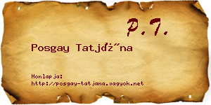Posgay Tatjána névjegykártya